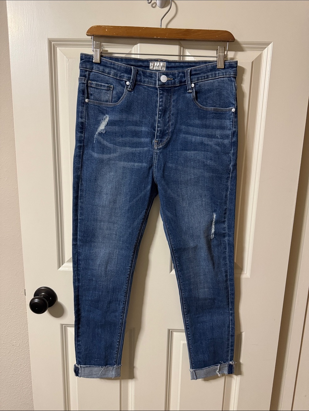 MOTHER Insider Crop Step Fray Skinny Jean in Speed Racer Wash